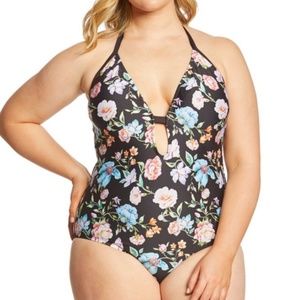 NWT Reaction Kenneth Cole Floral One Piece 1X